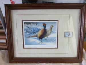 lot 49 image: 1983 Pheasant Habitat Print and Stamp by Daniel Smith