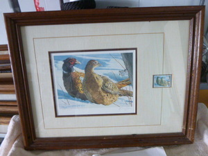 lot 51 image: 1987 Pheasant Habitat Print and Stamp by Brian Jarvi