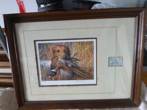 lot 53 image: 1985 Pheasant Habitat Print and Stamp by James Killen