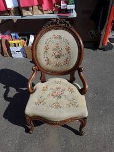 lot 21 image: Needle Point Chair
