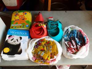 lot 42 image: NEW Classroom Crafts Foam Visors, Pre-K Work Books, Twistable Crayons, Foam Letters