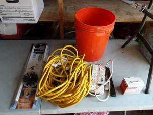 lot 48 image: Heavy Duty Extension Cord, Multi-Plugs, More.