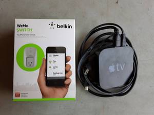 lot 57 image: Belkin Wemo Switch, Apple TV Box
