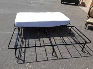 lot 76 image: 2-Twin Bed Platforms, 1-Twin Mattress (Folding)