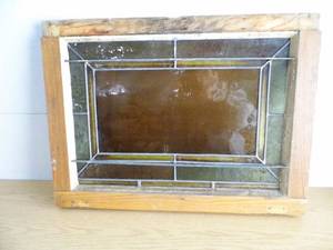 lot 35 image: Antique Stained Glass Transom Window