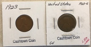 Two Different Lincoln Wheat Cents - 1923 & 1923-S