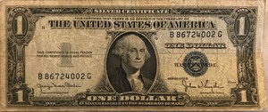 1935 D $1 Silver Certificate - # B 86724002 G