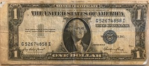 1935 E 1$ Silver Certificate - # G 52674858 I