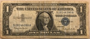 1957 B $1 Silver Certificate - # S 28144390 A