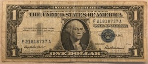 1957 $1 Silver Certificate - # F 21818737 A