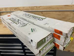lot 12 image: 7 Cases - Cap A Tread Choice OakBlack Willow 47 in. L x 12 in. T x 7-38 in. W Vinyl Overlay Riser to be Used with Cap A Tread