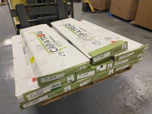 lot 13 image: MIXED LOT - CAP A TREAD 47 in. Length x 12-18 in. Deep x 1-1116 in. Height Laminate to Cover Stairs 1 in. Thick