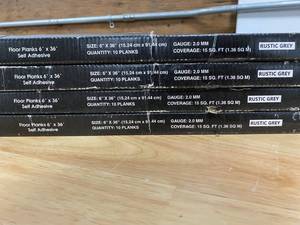lot 44 image: 4 Cases ACHIM Sterling 6 x 36 Rustic Grey Peel and Stick Vinyl Plank Flooring (15 Sq. Ft  case)