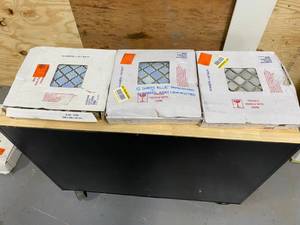lot 45 image: 3 Cases Lantern Series Mosaic Mesh Mounted Sheets (10 sheets per case) 18 blue, 18 grey