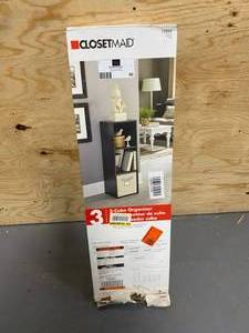 lot 60 image: CLOSETMAID 12 w x 36 H Espresso Stackable 3-Cube Organizer