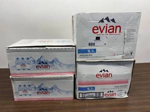 Lot Of 4 Boxes Evian Drinking Water