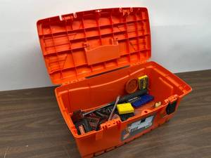 Orange Homer Box With Miscelaneous Tools