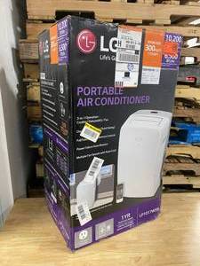 LG 10,200 BTU (6,500 BTU, DOE) Portable Air Conditioner, 115-Volt w Dehumidifier Function and LCD Remote in White