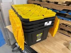 HOMZ Lot of 5 15gal Durabilt Flip Cover Tough Container