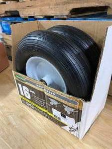FARM & Ranch 16 in. Replacement Pneumatic Wheelbarrow Tire (2-Piece)