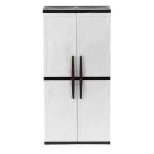 HDX 35 in. W 4 Shelf Plastic Multi-Purpose Cabinet in Gray
