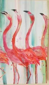 lot 38 image: Flamingos on Parade Art on Canvas