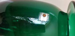 lot 83 image: Blenko Handmade Green Glass Vase with Sticker