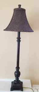 lot 60 image: Bronze Finish Candlestick Lamp