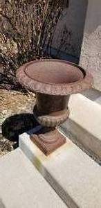 lot 11 image: Iron Rust Finish Garden Planter, 1 of 2