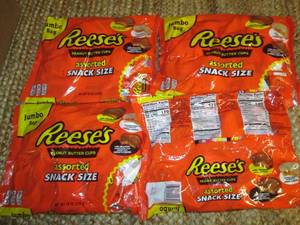 (4) Reeses Assorted Snack Size Pac...