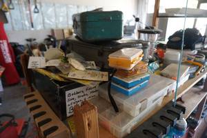 lot 94 image: Large Lot of Fishing Tackle Boxes and Assorted Lures & Tackle