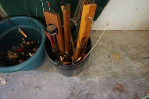 lot 92 image: Large Lot of Ice Fishing Rods and Reels
