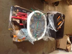 PALLET WITH OUTDOOR ASSORTED TOOLS SEE PICS