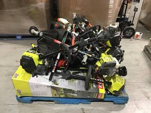 PALLET WITH ASSORTED OUTDOOR TOOLS