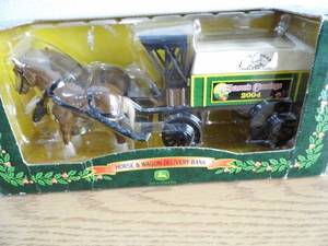 lot 42 image: John Deere Horse & Wagon Delivery Bank