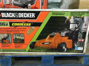 lot 15 image: NEW Electric Black and Decker Mower 36V
