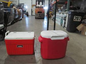 lot 202 image: coleman ,thermos coolers
