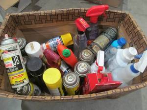 lot 218 image: paint, cleaners, lubricant