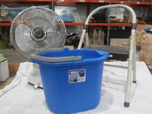 lot 262 image: stool, bucket, fan