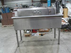 lot 317 image: stainless steel double sink