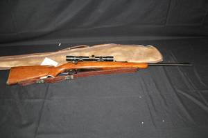 lot 222 image: JC Higgins 50 Big Game .30-06 Springfield Centerfire Bolt Action Rifle with Scope