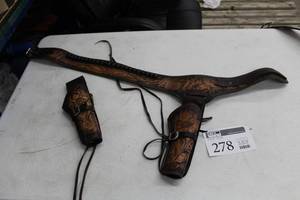 lot 278 image: Lot of (2) Leather Gun Holster, Leather Belt Gun Holster