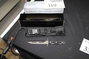 lot 319 image: Uzi Tactical Knife with Belt Sheath