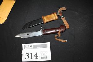 lot 314 image: Fighting Knife with Metal Sheath