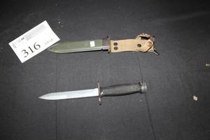 lot 316 image: M1 Carbine Military Knife with Sheath