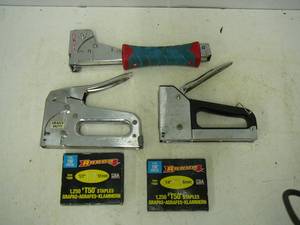 lot 52 image: Staple guns 1- Power Fast 1- Arrow 1- Channel Lock
