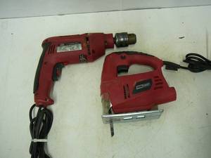 lot 38 image: Tool Shop Single Speed Jig Saw 12 Hammer Drill Reverse and Forward Works