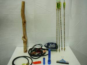 lot 132 image: LP Hose Jumper Cables Flash Lights Whistle Arrows Diamond Willow