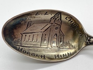 lot 33 image: E.L. Church Morgan Minn Sterling Silver Souvenir Spoon
