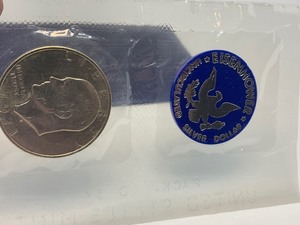 lot 82 image: Blue Ike - 1971 Eisenhower Uncirculated Silver Dollar